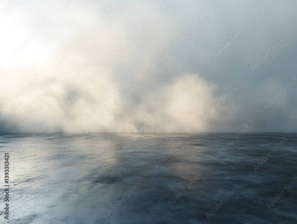 Fototapete Atmospheric Empty Space with Fog and Wet Concrete Floor Moody Mysterious Background Industrial Texture Backdrop Perfect for Digital Art : Generative AI