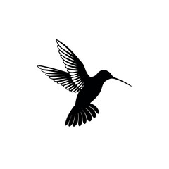 hummingbird silhouette logo vector line art logo design