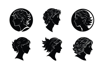 marianne head vector art silhouette