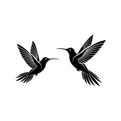 Obraz premium hummingbird silhouette logo vector line art logo design