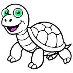 Cartoon funny turtle  vector
