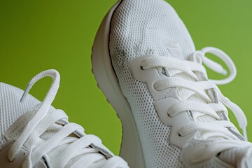 Close-up of white running shoes