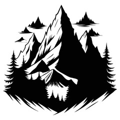 silhouettes of trees