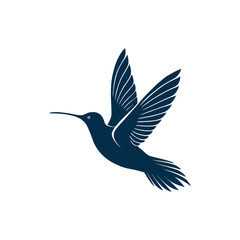 hummingbird silhouette logo vector line art logo design