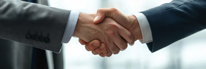 Firm handshake signifies tension and diplomacy between two political figures in suits during a vital meeting