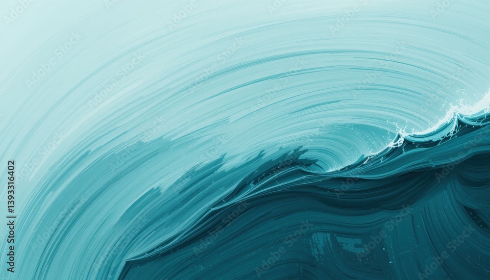 Poster ocean wave action coastal location abstract art calm environment aerial view serenity concept for re