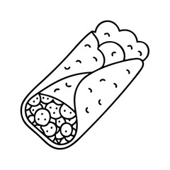 burrito icon, burrito line art - simple line art of burrito, perfect for burrito logos and icons