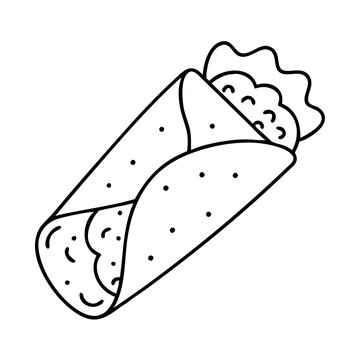 recommend clip art: burrito icon, burrito line art - simple line art of burrito, perfect for burrito logos and icons