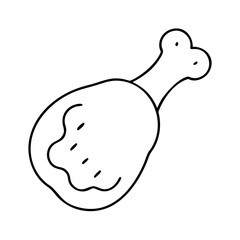 chicken drumstick icon, chicken drumstick line art - simple line art of chicken drumstick, perfect for chicken drumstick logos and icons