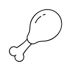 chicken drumstick icon, chicken drumstick line art - simple line art of chicken drumstick, perfect for chicken drumstick logos and icons