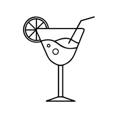 cocktail glass icon, cocktail glass line art - simple line art of cocktail glass, perfect for cocktail glass logos and icons