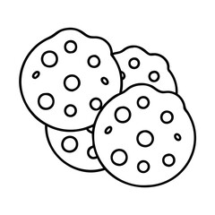 cookies icon, cookies line art - simple line art of cookies, perfect for cookies logos and icons