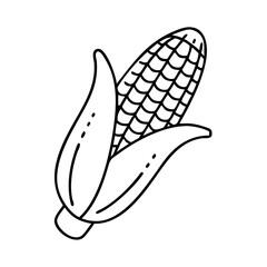corn on the cob icon, corn on the cob line art - simple line art of corn on the cob, perfect for corn on the cob logos and icons