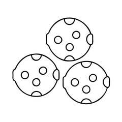 cookies icon, cookies line art - simple line art of cookies, perfect for cookies logos and icons