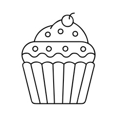 cupcake icon, cupcake line art - simple line art of cupcake, perfect for cupcake logos and icons
