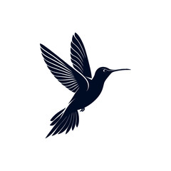 hummingbird silhouette logo vector line art logo design