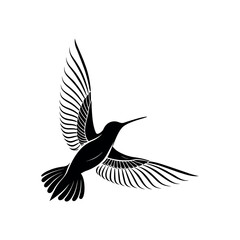 hummingbird silhouette logo vector line art logo design