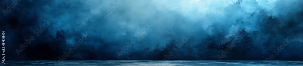 Poster abstract blue watercolor painting background with dark shadows and light textures for creative desig
