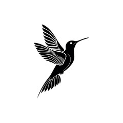 Naklejka premium hummingbird silhouette logo vector line art logo design
