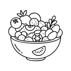 fruit salad icon, fruit salad line art - simple line art of fruit salad, perfect for fruit salad logos and icons