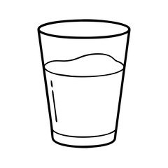 glass of milk icon, glass of milk line art - simple line art of glass of milk, perfect for glass of milk logos and icons