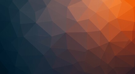 Obraz premium Polygonal Pattern Background Texture - Abstract geometric design, featuring a blend of dark and warm orange hues in a low-poly . Symbolizes: modernity, technology, warmth, complexity, and transition
