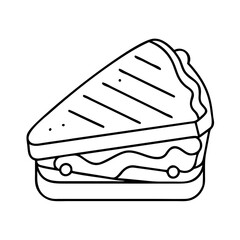 grilled cheese icon, grilled cheese line art - simple line art of grilled cheese, perfect for grilled cheese logos and icons