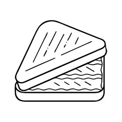 grilled cheese icon, grilled cheese line art - simple line art of grilled cheese, perfect for grilled cheese logos and icons