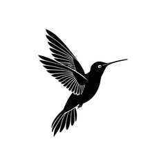 hummingbird silhouette logo vector line art logo design
