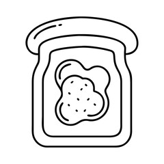 jam on toast icon, jam on toast line art - simple line art of jam on toast, perfect for jam on toast logos and icons