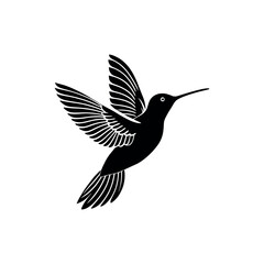 hummingbird silhouette logo vector line art logo design