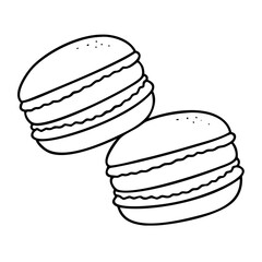 macarons icon, macarons line art - simple line art of macarons, perfect for macarons logos and icons