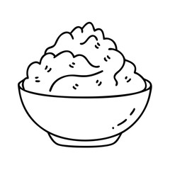 mashed potatoes icon, mashed potatoes line art - simple line art of mashed potatoes, perfect for mashed potatoes logos and icons