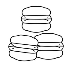 macarons icon, macarons line art - simple line art of macarons, perfect for macarons logos and icons