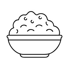 mashed potatoes icon, mashed potatoes line art - simple line art of mashed potatoes, perfect for mashed potatoes logos and icons