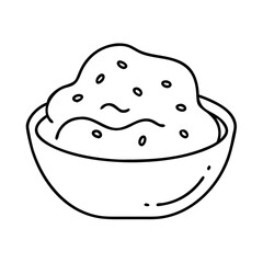 mashed potatoes icon, mashed potatoes line art - simple line art of mashed potatoes, perfect for mashed potatoes logos and icons