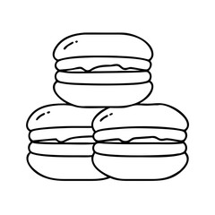 macarons icon, macarons line art - simple line art of macarons, perfect for macarons logos and icons