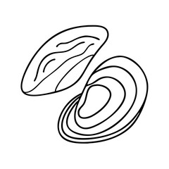 mussels icon, mussels line art - simple line art of mussels, perfect for mussels logos and icons