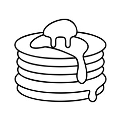 pancakes with syrup icon, pancakes with syrup line art - simple line art of pancakes with syrup, perfect for pancakes with syrup logos and icons