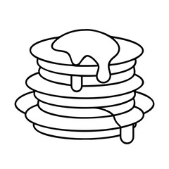 pancakes with syrup icon, pancakes with syrup line art - simple line art of pancakes with syrup, perfect for pancakes with syrup logos and icons