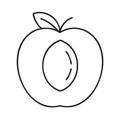 peach icon, peach line art - simple line art of peach, perfect for peach logos and icons
