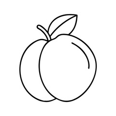 peach icon, peach line art - simple line art of peach, perfect for peach logos and icons
