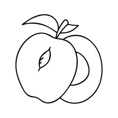 peach icon, peach line art - simple line art of peach, perfect for peach logos and icons