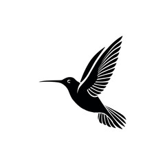 hummingbird silhouette logo vector line art logo design