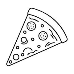 pizza slice icon, pizza slice line art - simple line art of pizza slice, perfect for pizza slice logos and icons