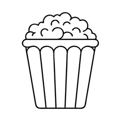 popcorn bucket icon, popcorn bucket line art - simple line art of popcorn bucket, perfect for popcorn bucket logos and icons
