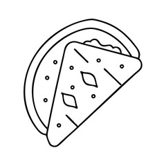 quesadilla icon, quesadilla line art - simple line art of quesadilla, perfect for quesadilla logos and icons