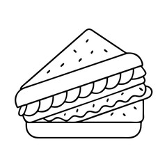 sandwich icon, sandwich line art - simple line art of sandwich, perfect for sandwich logos and icons