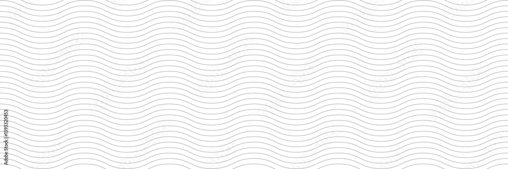Poster horizontal seamless black wavy lines design for pattern and background.