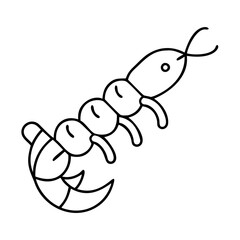 shrimp skewer icon, shrimp skewer line art - simple line art of shrimp skewer, perfect for shrimp skewer logos and icons